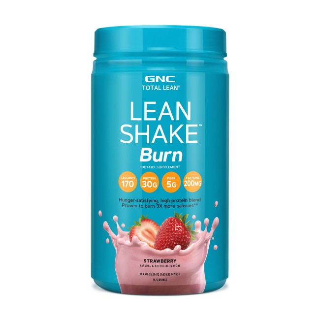 Gnc Total Lean Lean Shake Burn, Proteina Cu Amestec Termogenic, Cu Aroma De Capsuni, 747.36 G