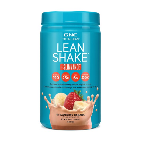 Gnc Total Lean Lean Shake + Slimvance, Shake Proteic Cu Slimvance, Cu Aroma De Capsuni Si Banane, 1070 G