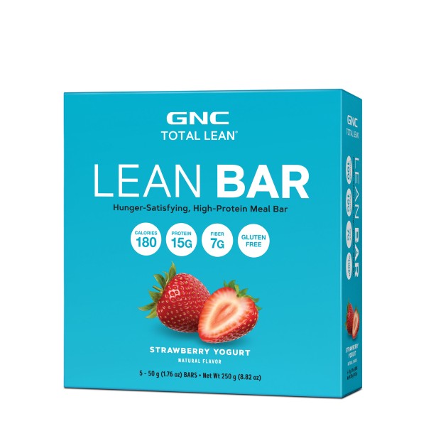 Gnc Total Lean Lean Bar, Baton Proteic, Cu Aroma De Capsuni Si Iaurt, 50g
