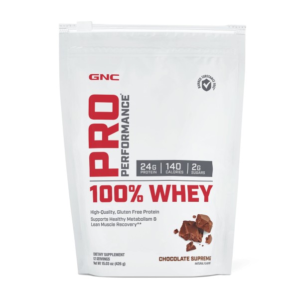 Gnc Pro Performance 100% Whey, Proteina Din Zer, Cu Aroma De Ciocolata, 426 G