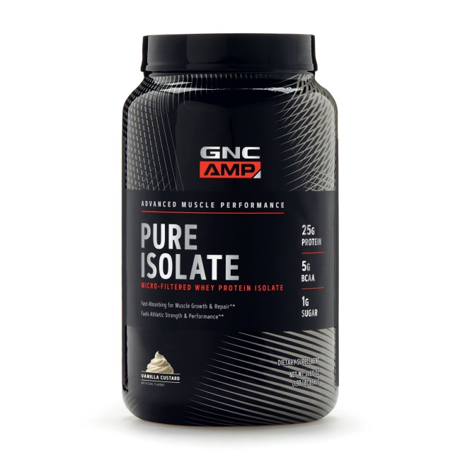 Gnc Amp Pure Isolate, Proteina Izolata Din Zer, Cu Aroma De Vanilie, 896 G Gnc Amp Pure Isolate, Proteina Izolata Din Zer, Cu Aroma De Vanilie, 896 G