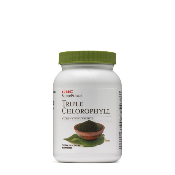Gnc Superfoods Triple Chlorophyll, Clorofila Tripla Cu Fitonutrienti, 90 Cps