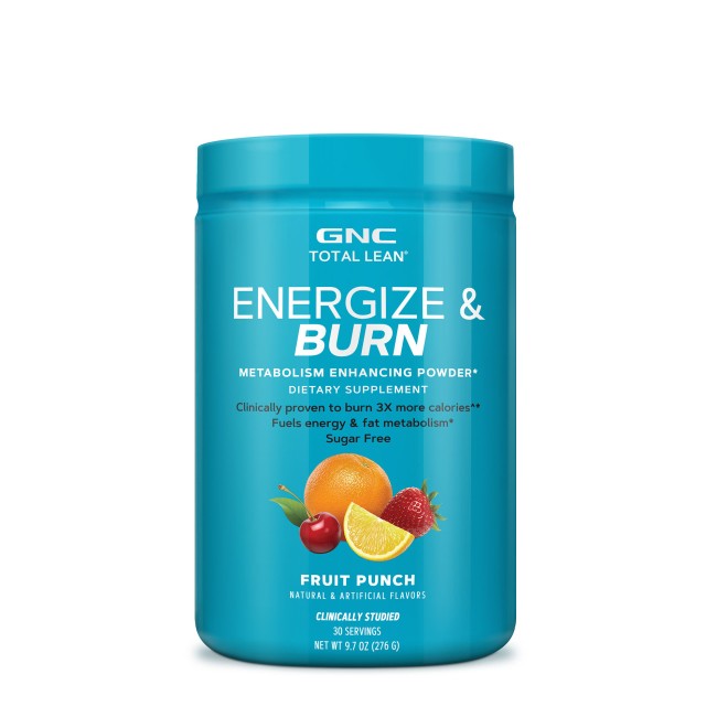 Gnc Total Lean Energize & Burn, Formula Pentru Accelerarea Metabolismului, Cu Aroma De Punch De Fructe, 276g Gnc Total Lean Energize & Burn, Formula Pentru Accelerarea Metabolismului, Cu Aroma De Punch De Fructe, 276g