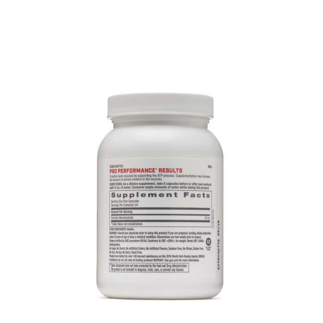 Gnc Pro Performance Creatine Monohydrate 3500 Mg, Creatina Monohidrata, 120 Cps Gnc Pro Performance Creatine Monohydrate 3500 Mg, Creatina Monohidrata, 120 Cps