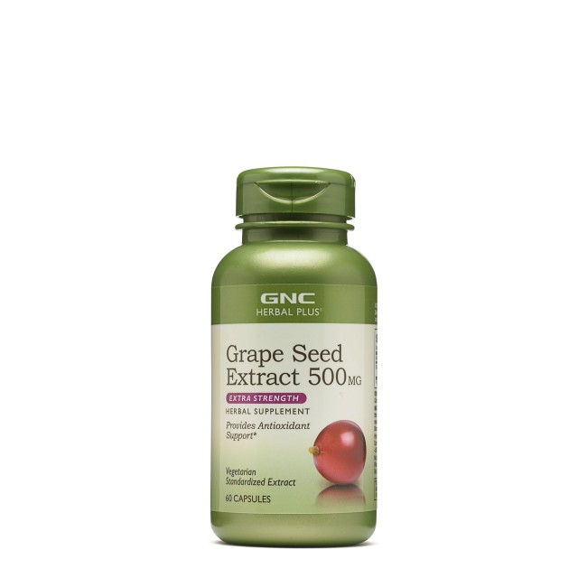Gnc Herbal Plus Grape Seed 500 Mg, Extract Din Seminte De Struguri, 60 Cps Gnc Herbal Plus Grape Seed 500 Mg, Extract Din Seminte De Struguri, 60 Cps