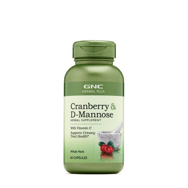 Gnc Herbal Plus Cranberry & D-mannose, Merisor Si D-manoza Cu Vitamina C, 60 Cps