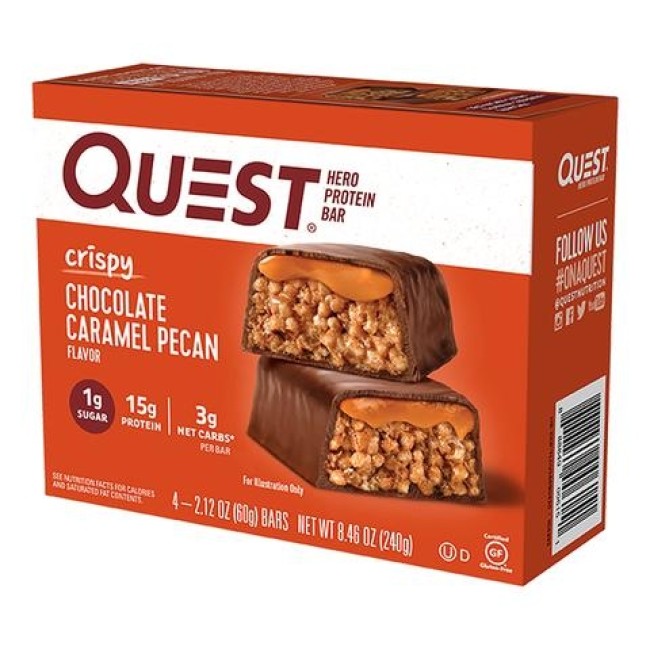 Quest Hero Protein Bar, Baton Proteic, Cu Aroma De Ciocolata, Nuci Pecan Si Caramel, 60 G Quest Hero Protein Bar, Baton Proteic, Cu Aroma De Ciocolata, Nuci Pecan Si Caramel, 60 G