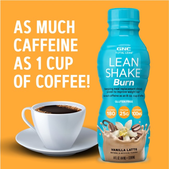 Gnc Total Lean Lean Shake Burn, Bautura Proteica Energizanta Cu Aroma De Vanilla Latte, 414 Ml Gnc Total Lean Lean Shake Burn, Bautura Proteica Energizanta Cu Aroma De Vanilla Latte, 414 Ml
