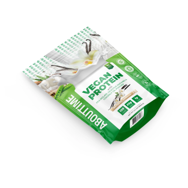 Abouttime Vegan Protein Proteina Vegana Cu Aroma Naturala De Vanilie, 985.6 G