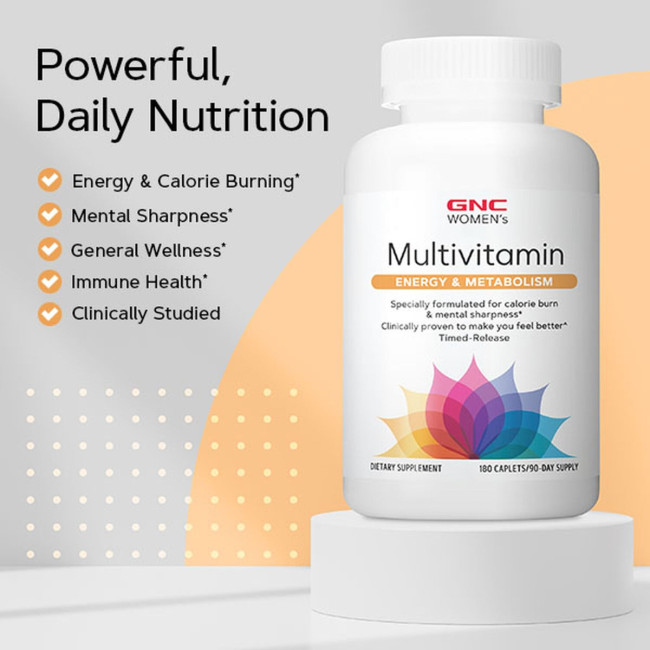 Gnc Women's Multivitamin Energy & Metabolism, Complex De Multivitamine Pentru Femei, 90 Tb Gnc Women's Multivitamin Energy & Metabolism, Complex De Multivitamine Pentru Femei, 90 Tb