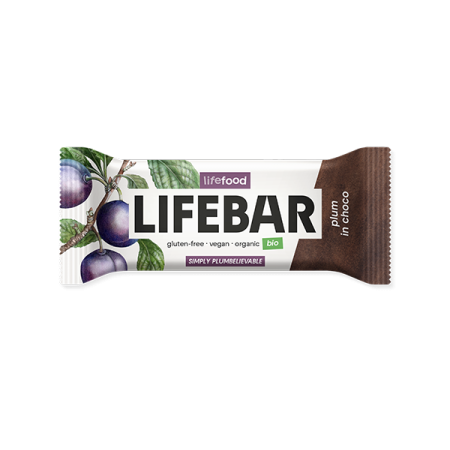Baton cu prune in ciocolata raw bio 40g Lifebar