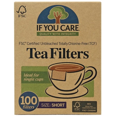 Filtre de ceai scurte, nealbite, fara clor, compostabile, 100buc, If You Care Filtre de ceai scurte, nealbite, fara clor, compostabile, 100buc, If You Care