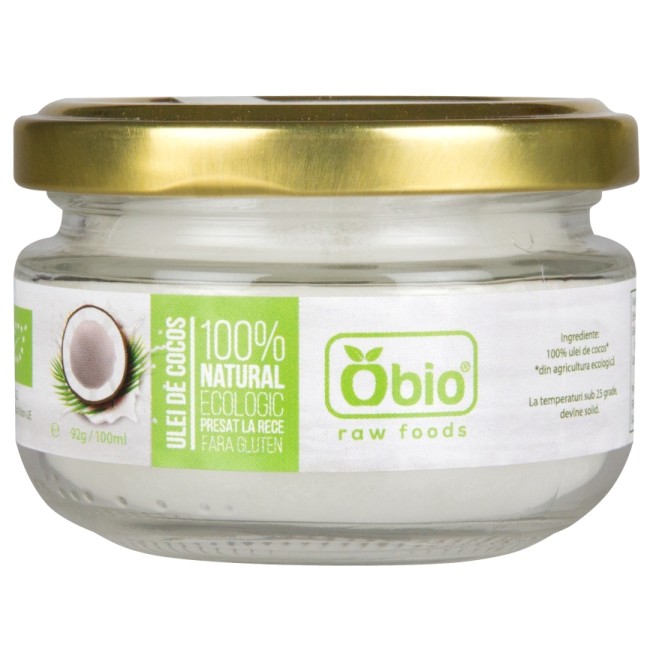 Ulei de cocos virgin raw bio 100ml Obio