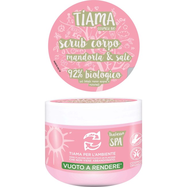 Scrub pentru corp cu migdale si sare bio 250ml Tiama Scrub pentru corp cu migdale si sare bio 250ml Tiama