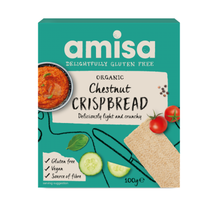 Crispbread (painici) cu faina de castane fara gluten eco 100g Amisa Crispbread (painici) cu faina de castane fara gluten eco 100g Amisa