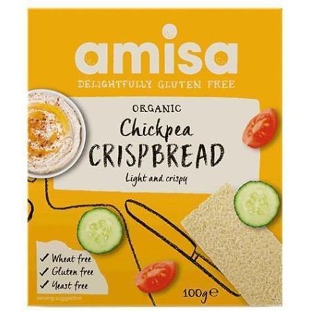 Crispbread (painici) cu naut fara gluten bio 100g Amisa Crispbread (painici) cu naut fara gluten bio 100g Amisa
