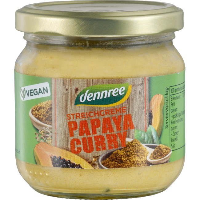 Crema tartinabila cu papaya si curry bio 180g Dennree Crema tartinabila cu papaya si curry bio 180g Dennree