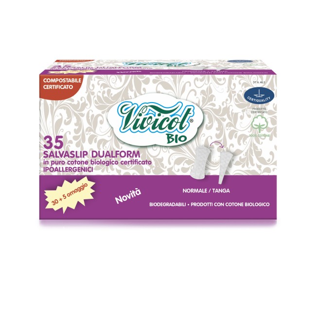 Protej slip din bumbac bio hipoalergenic, compostabil - Dual form ( 35 buc ) - VIVICOT BIO