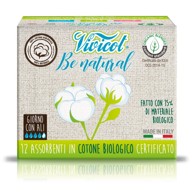 Absorbante de zi ultra subtiri din bumbac bio, 4 picaturi (12 buc) - VIVICOT Be Natural