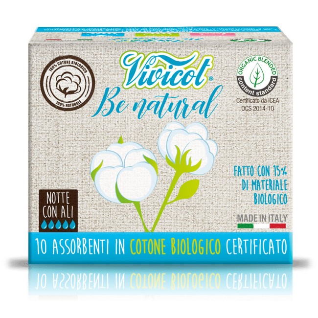 Absorbante de noapte din bumbac bio - 5 picaturi (10 buc) - VIVICOT Be Natural