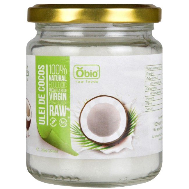 Ulei de cocos virgin raw bio 220ml OBIO