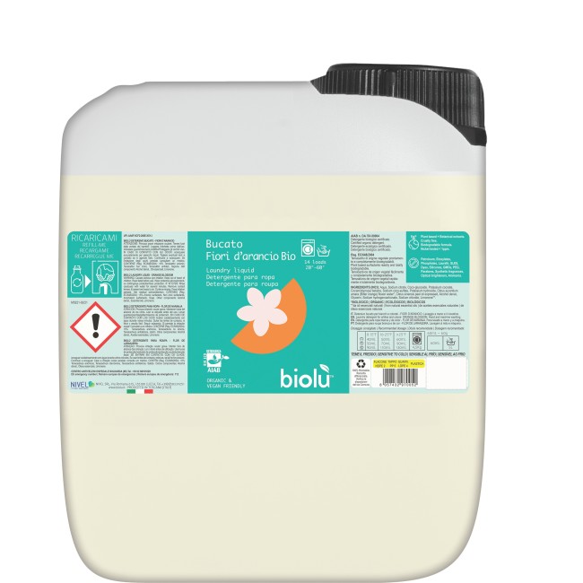 Biolu Detergent ecologic lichid pentru rufe albe si colorate portocale 5L