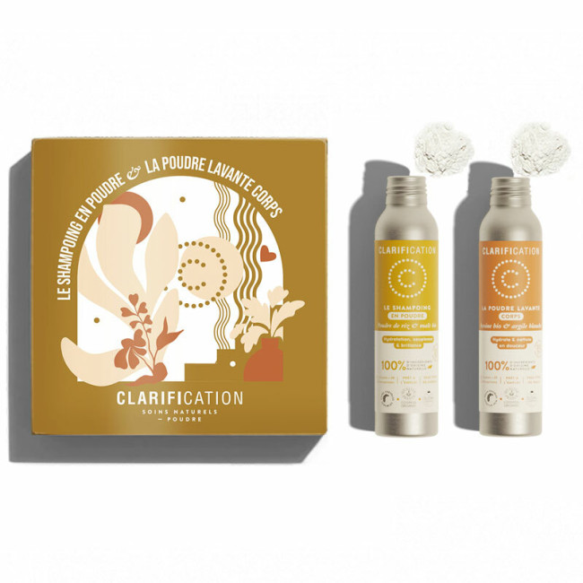 Set sampon si gel de dus pudra hidratante, bio, Clarification Set sampon si gel de dus pudra hidratante, bio, Clarification