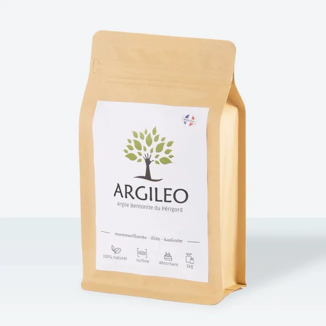 Argila alba bentonita pentru uz extern, 1KG, Argileo