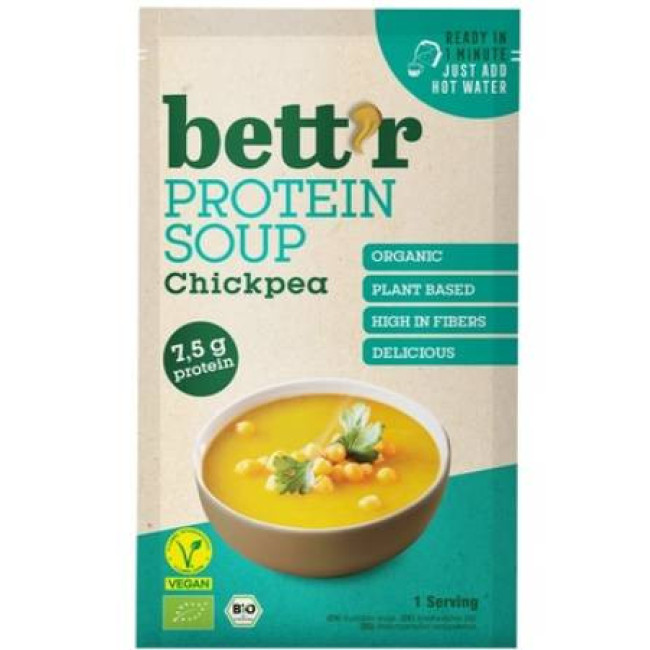 Supa instant proteica cu naut bio 30g Bettr Supa instant proteica cu naut bio 30g Bettr