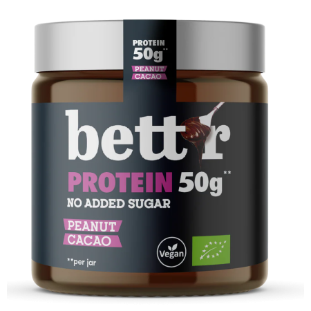 Crema proteica de arahide si cacao bio 250g Bettr Crema proteica de arahide si cacao bio 250g Bettr