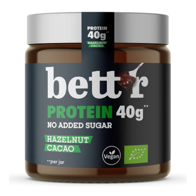 Crema proteica de alune de padure si cacao bio 250g Bettr Crema proteica de alune de padure si cacao bio 250g Bettr