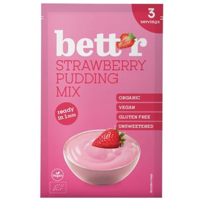 Mix pentru budinca cu capsuni bio 30g Bettr