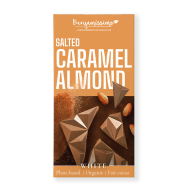 Ciocolata alba cu migdale si caramel sarat, bio, 60g, Benjamissimo