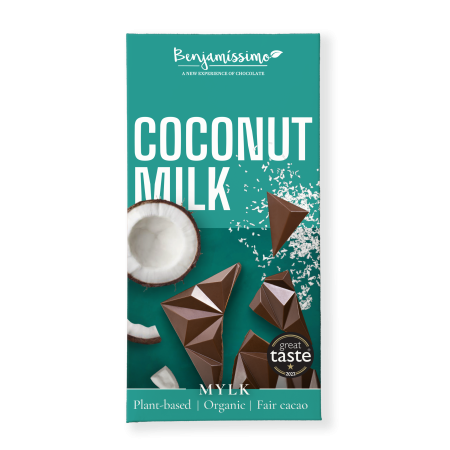 Ciocolata cu cocos, bio, 60g, Benjamissimo Ciocolata cu cocos, bio, 60g, Benjamissimo