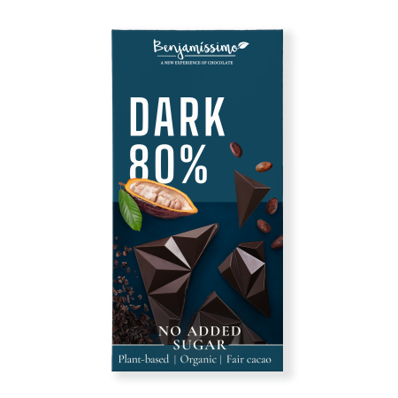 Ciocolata neagra 80%, bio, 60g, Benjamissimo Ciocolata neagra 80%, bio, 60g, Benjamissimo