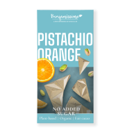 Ciocolata alba cu fistic si portocale, bio, 60g, Benjamissimo