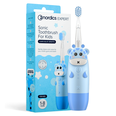 Periuta de dinti electrica pentru copii 1-8 ani - albastra, Nordics Periuta de dinti electrica pentru copii 1-8 ani - albastra, Nordics
