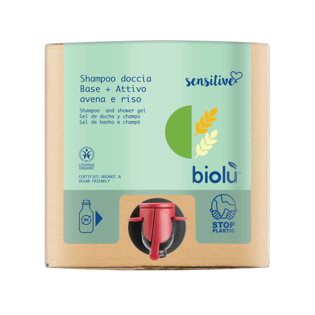 Biolu Gel de dus - sampon pentru bebelusi si adulti, SENSITIVE bio, 10L