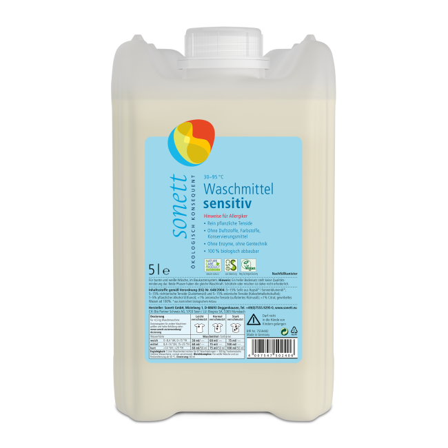 Detergent lichid pentru rufe sensitive ecologic 5l Sonett Detergent lichid pentru rufe sensitive ecologic 5l Sonett