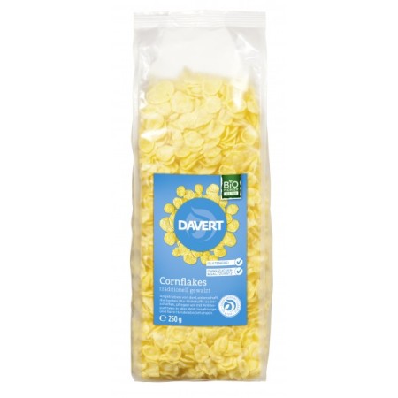 Fulgi de porumb fara sare, zahar si gluten bio 250g DAVERT Fulgi de porumb fara sare, zahar si gluten bio 250g DAVERT