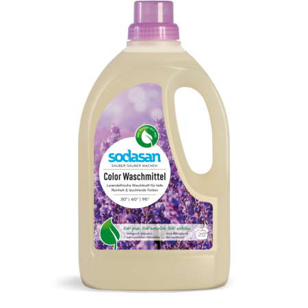 Detergent bio lichid rufe albe si color lavanda 1.5l Sodasan