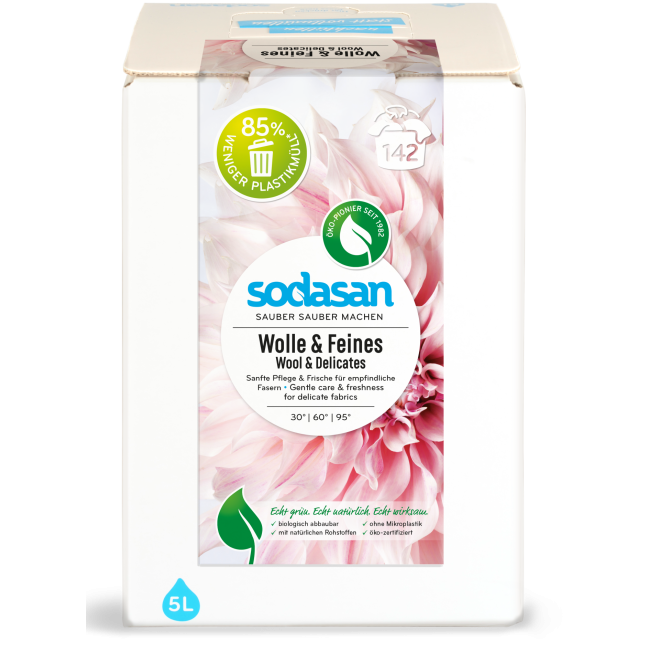 Detergent lichid pentru rufe delicate, lana si matase ecologic 5l Sodasan Detergent lichid pentru rufe delicate, lana si matase ecologic 5l Sodasan