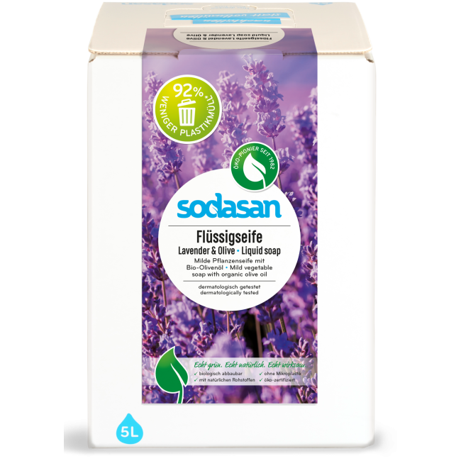 Sapun lichid cu lavanda si masline ecologic 5l Sodasan Sapun lichid cu lavanda si masline ecologic 5l Sodasan