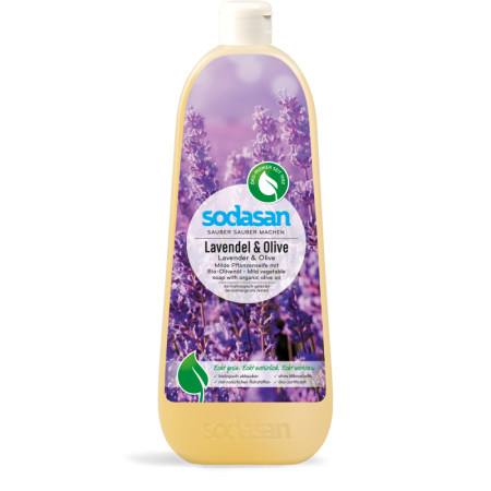 Sapun lichid gel de dus bio lavanda masline 1L SODASAN
