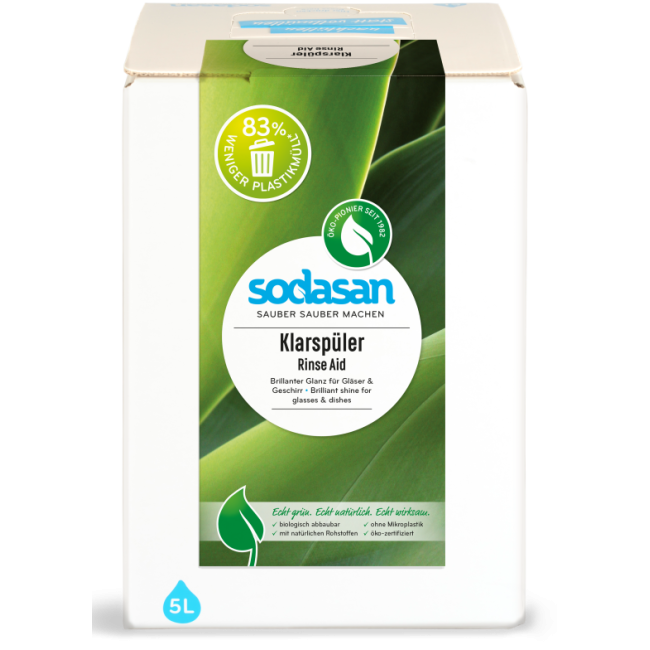 Solutie de clatire pentru masina de spalat vase ecologica 5l Sodasan Solutie de clatire pentru masina de spalat vase ecologica 5l Sodasan