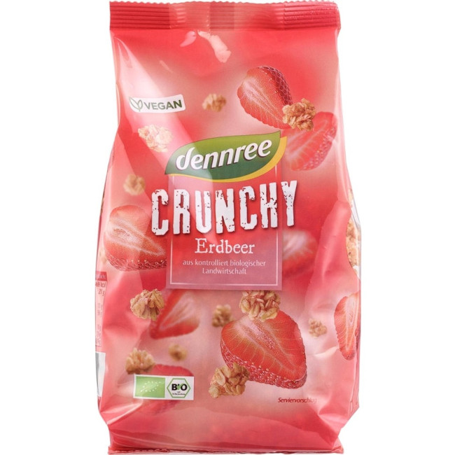 Cereale crunchy cu capsuni bio 375g Dennree