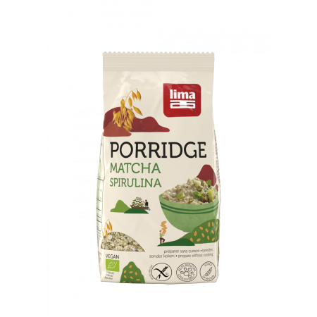 Porridge Express cu matcha si spirulina fara gluten bio 350g Lima