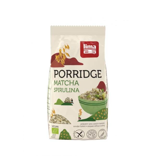 Porridge Express cu matcha si spirulina fara gluten bio 350g Lima