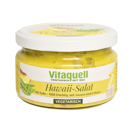 Salata hawaiiana cu tofu, ananas, piersici si mazare 200g Vitaquell