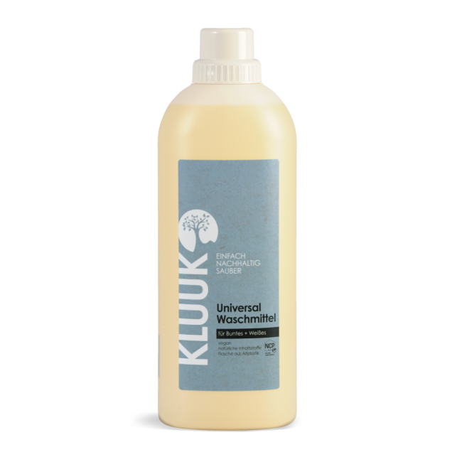 Detergent universal lichid pentru rufe colorate si albe, 1L, Kluuk Detergent universal lichid pentru rufe colorate si albe, 1L, Kluuk